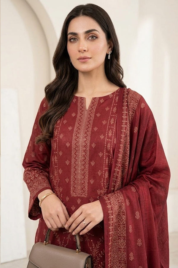 BR Bismal Dhanak'26 3Pcs D#1 Maroon