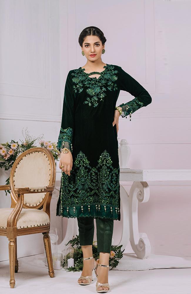 Al Zohaib Velveto Emb Shirt`20 D#2