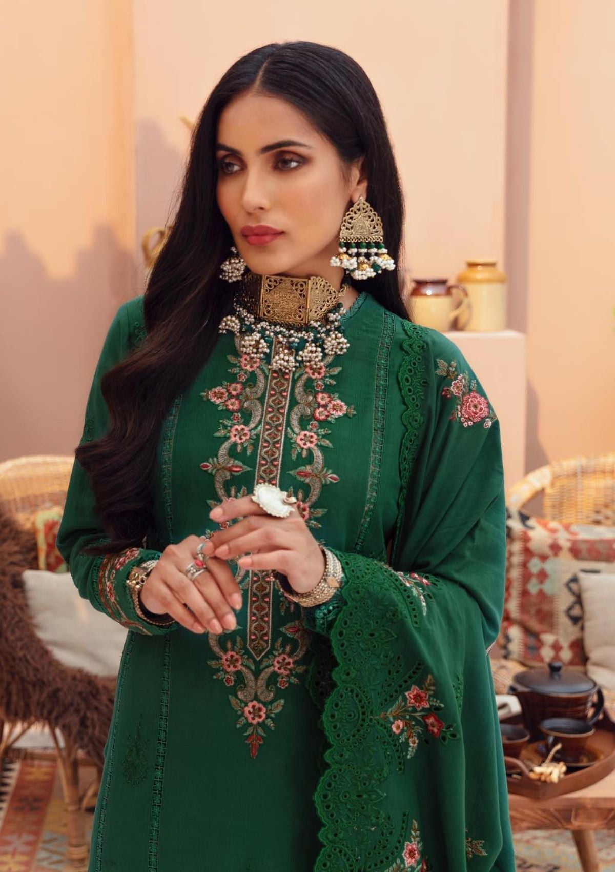 Noor By Saadia Asad Emb Shawl'21 D#03