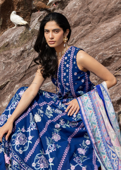 Siraa By SadafFawadkhan Luxury Lawn`26 D#8 (Neel)