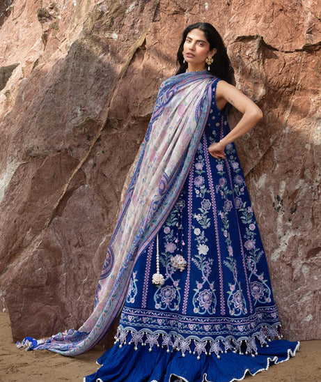 Siraa By SadafFawadkhan Luxury Lawn`26 D#8 (Neel)