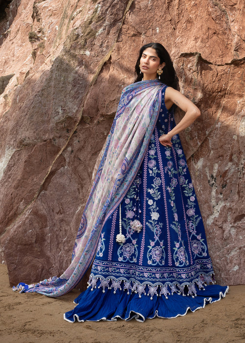 Siraa By SadafFawadkhan Luxury Lawn`26 D#8 (Neel)