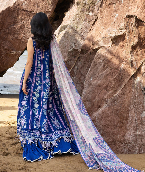 Siraa By SadafFawadkhan Luxury Lawn`26 D#8 (Neel)