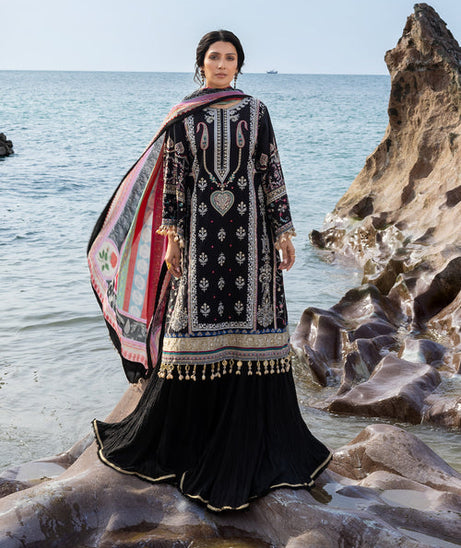 Siraa By SadafFawadkhan Luxury Lawn`26 D#2 (Kohl)