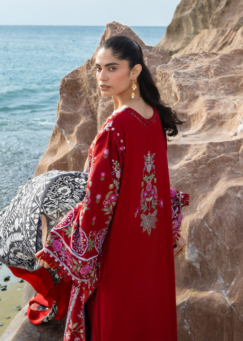Siraa By SadafFawadkhan Luxury Lawn`26 D#4 (Laal)