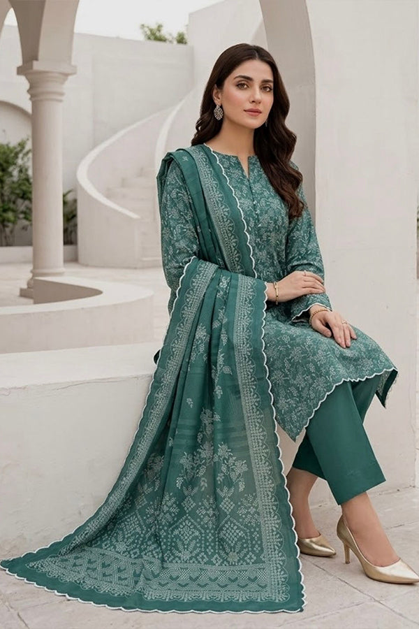 BR Sehar Dhanak'26 3Pcs D#7 (Green)