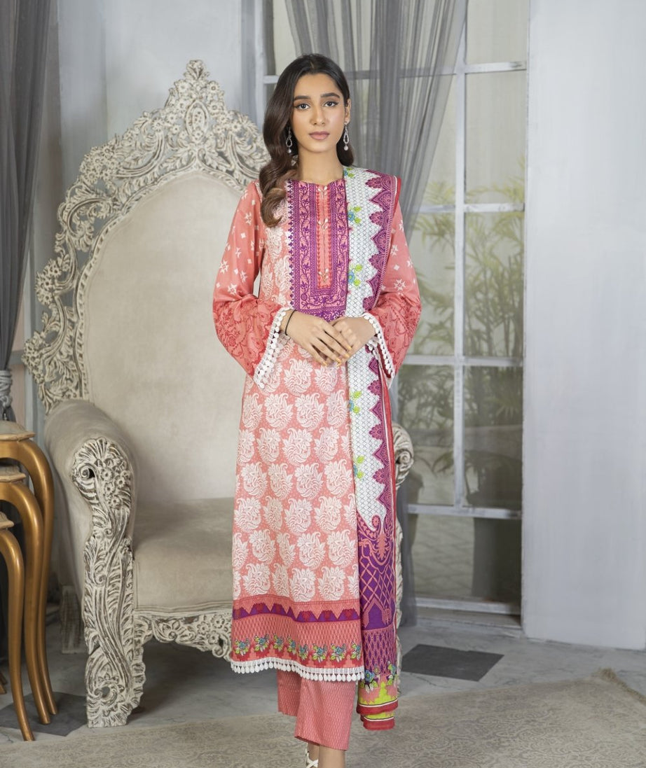 Ittehad Crystal Lawn'21 D # 21147 Pink