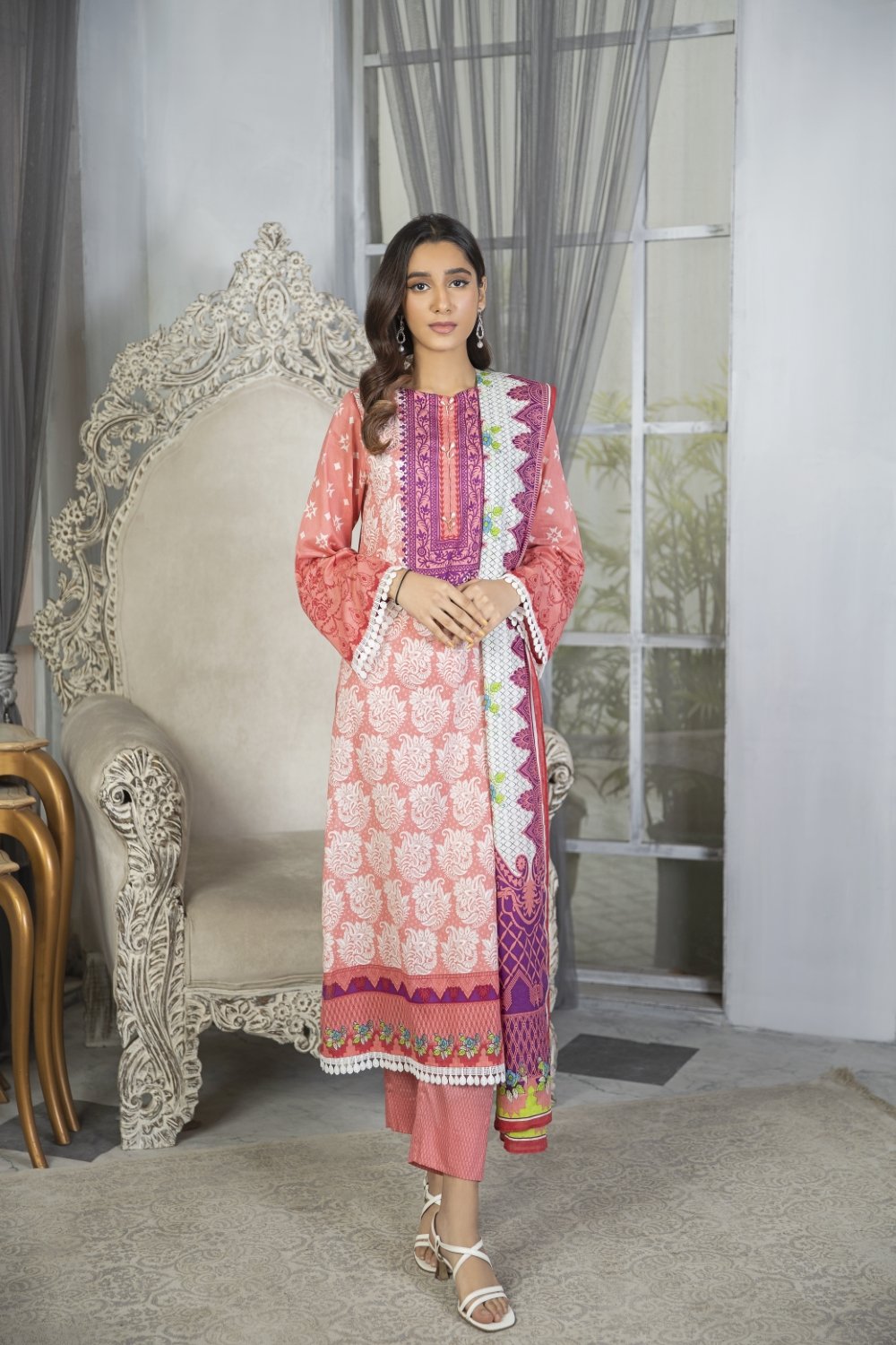 Ittehad Crystal Lawn'21 D # 21147 Pink