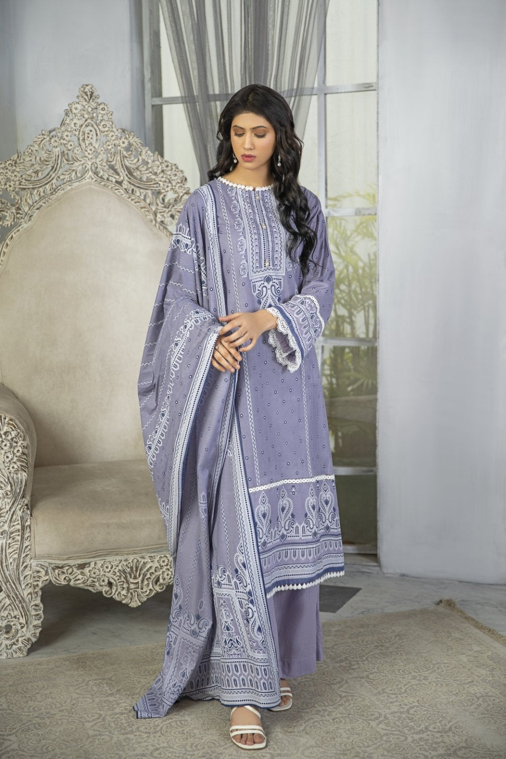 Ittehad Crystal Lawn'21 D # 21151 Mauve