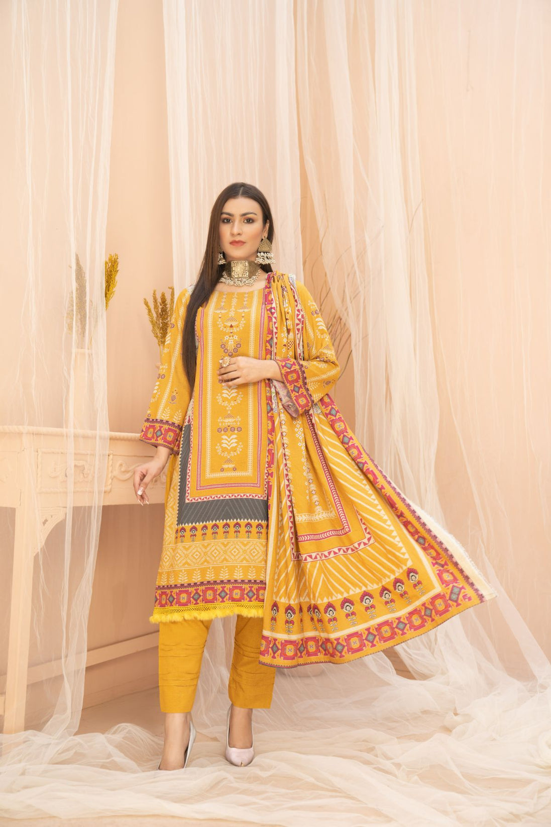 Sitara Raw Silk Linen`23 D#21 (Yellow)