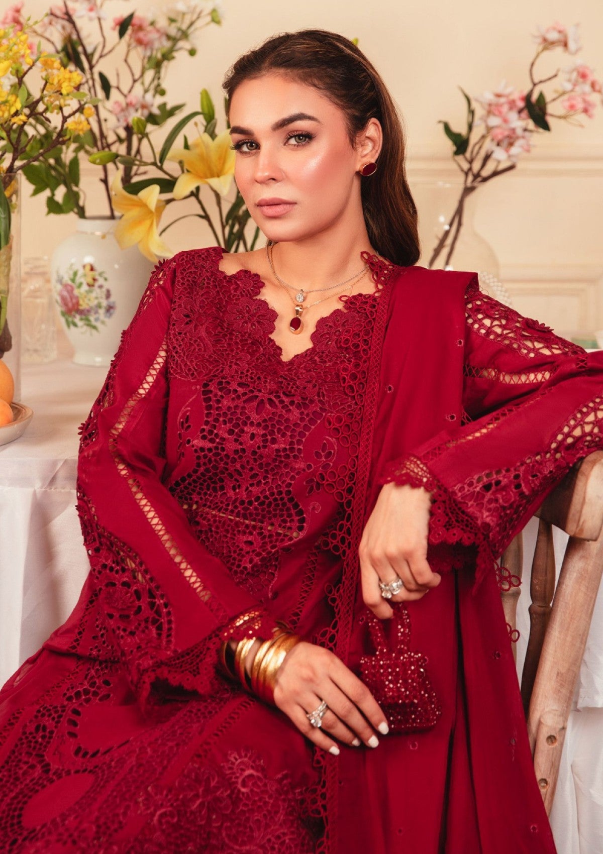 Thames Reet Emb Lawn`25 D # 05 Maroon