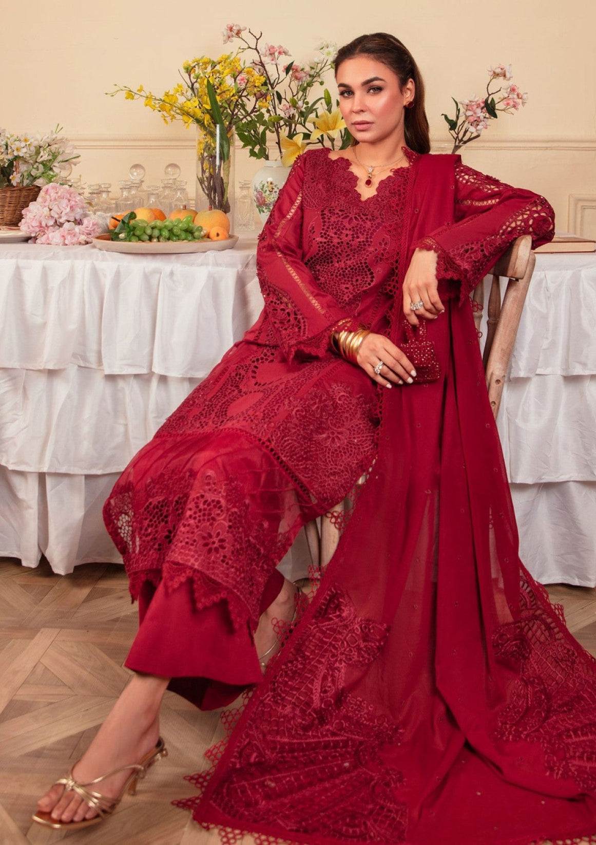 Thames Reet Emb Lawn`25 D # 05 Maroon