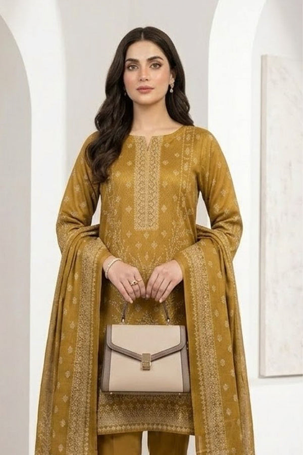 BR Bismal Dhanak'26 3Pcs D#8 Mustard