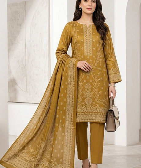 BR Bismal Dhanak'26 3Pcs D#8 Mustard
