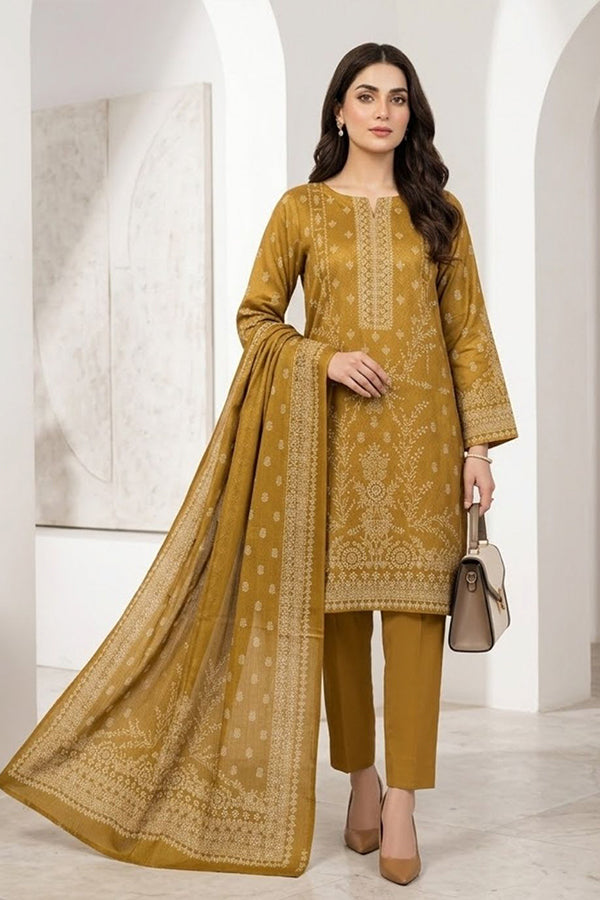 BR Bismal Dhanak'26 3Pcs D#8 Mustard