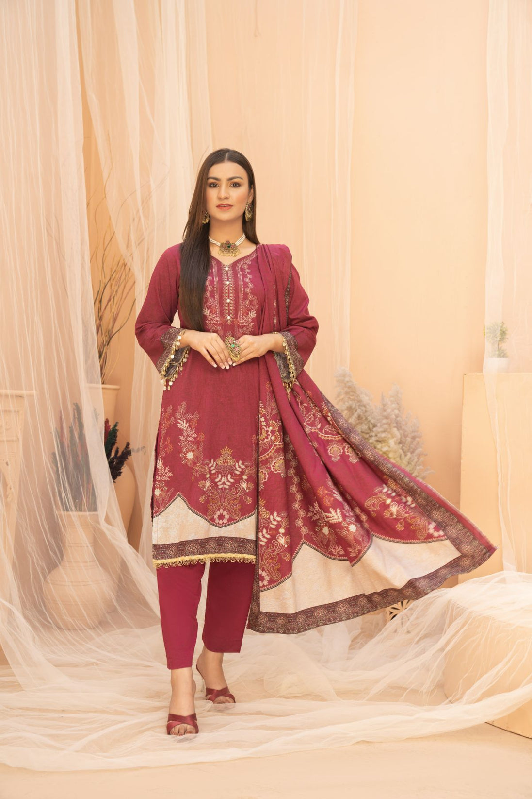 Sitara Raw Silk Linen`23 D#28 (Magenda)