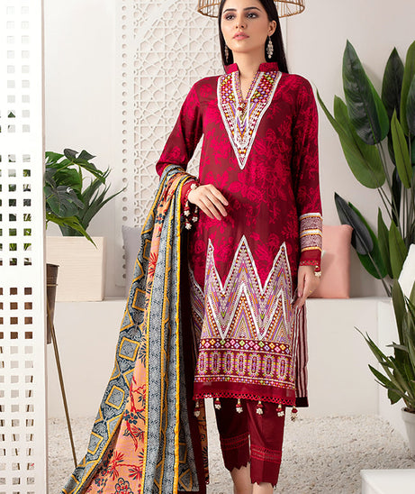 Al Zohaib Monsoon Lawn'22 D#7052 Maroon