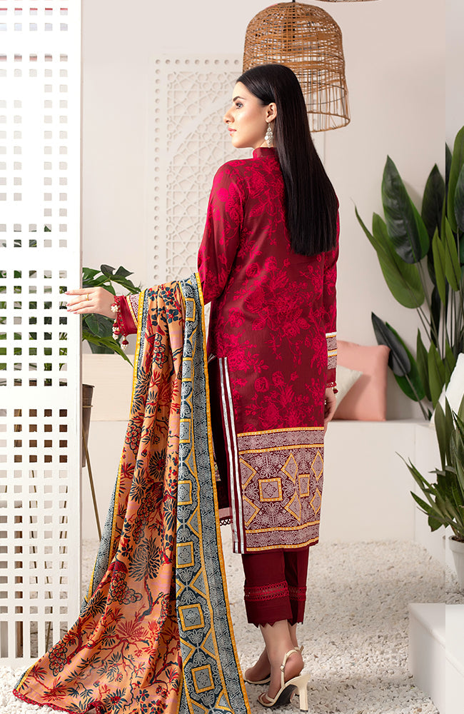 Al Zohaib Monsoon Lawn'22 D#7052 Maroon