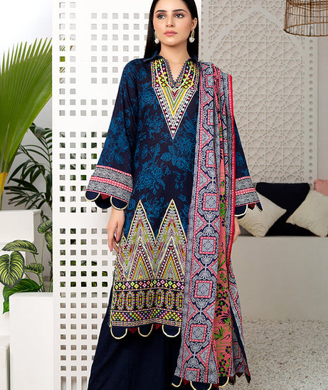 Al Zohaib Monsoon Lawn'22 D#7052 N Blue