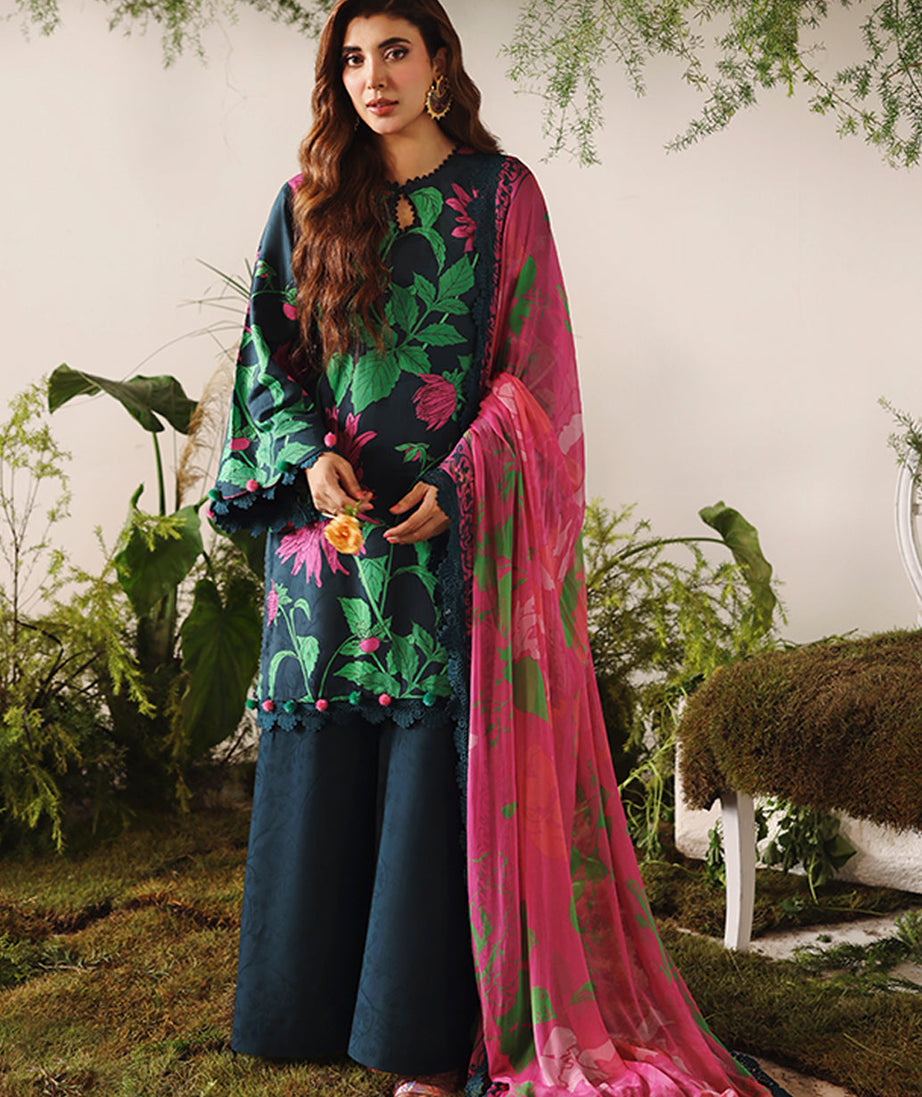 Naqsh Bloom & Vogue Jacquard`25 Yale Blue D#163