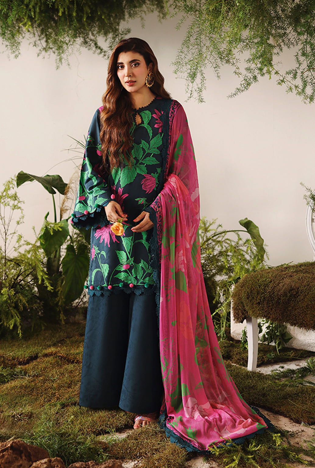 Naqsh Bloom & Vogue Jacquard`25 Yale Blue D#163