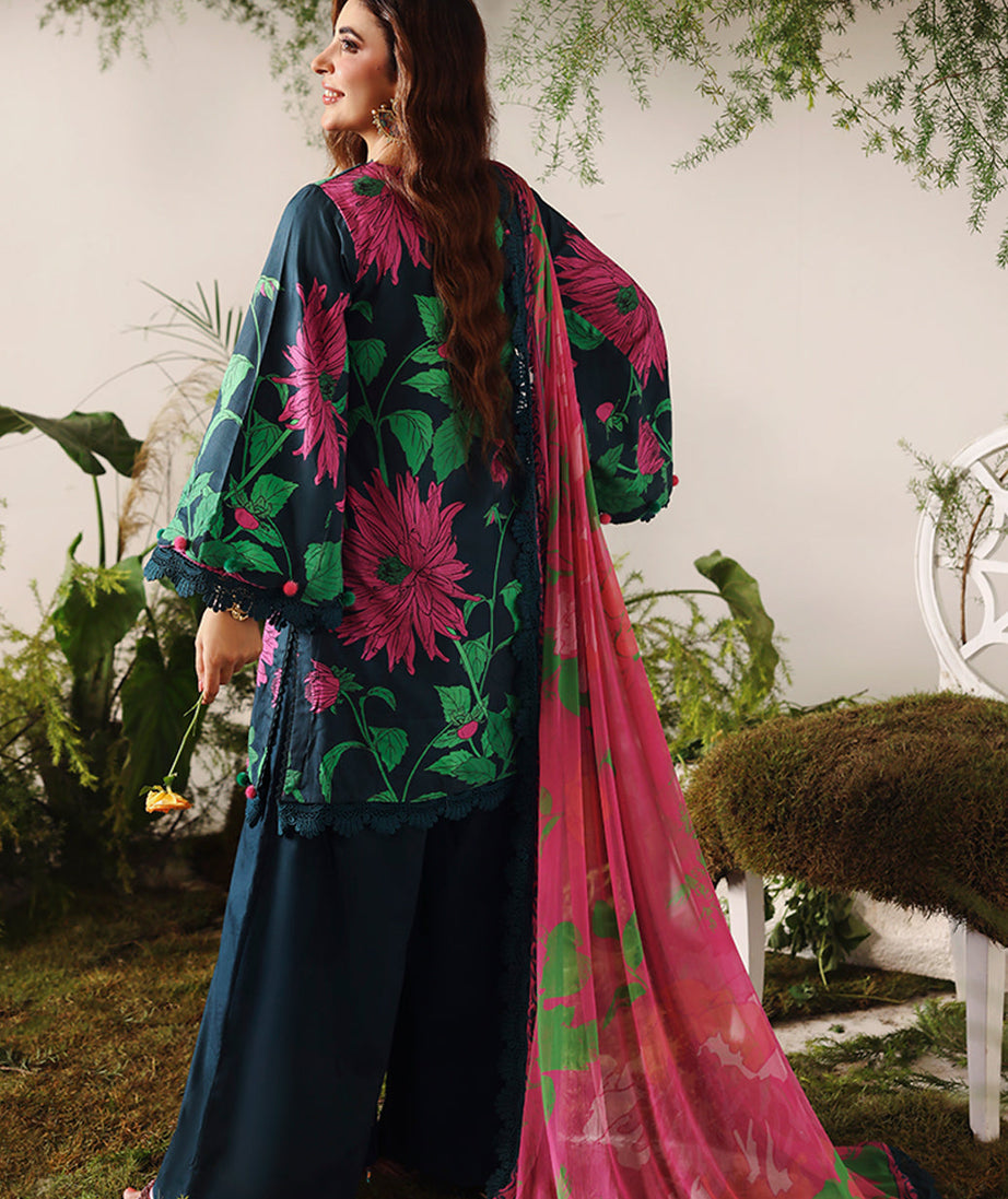 Naqsh Bloom & Vogue Jacquard`25 Yale Blue D#163