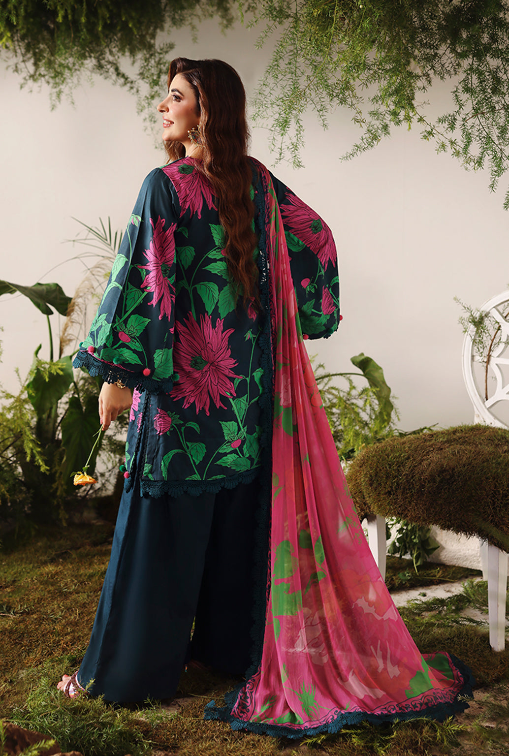 Naqsh Bloom & Vogue Jacquard`25 Yale Blue D#163