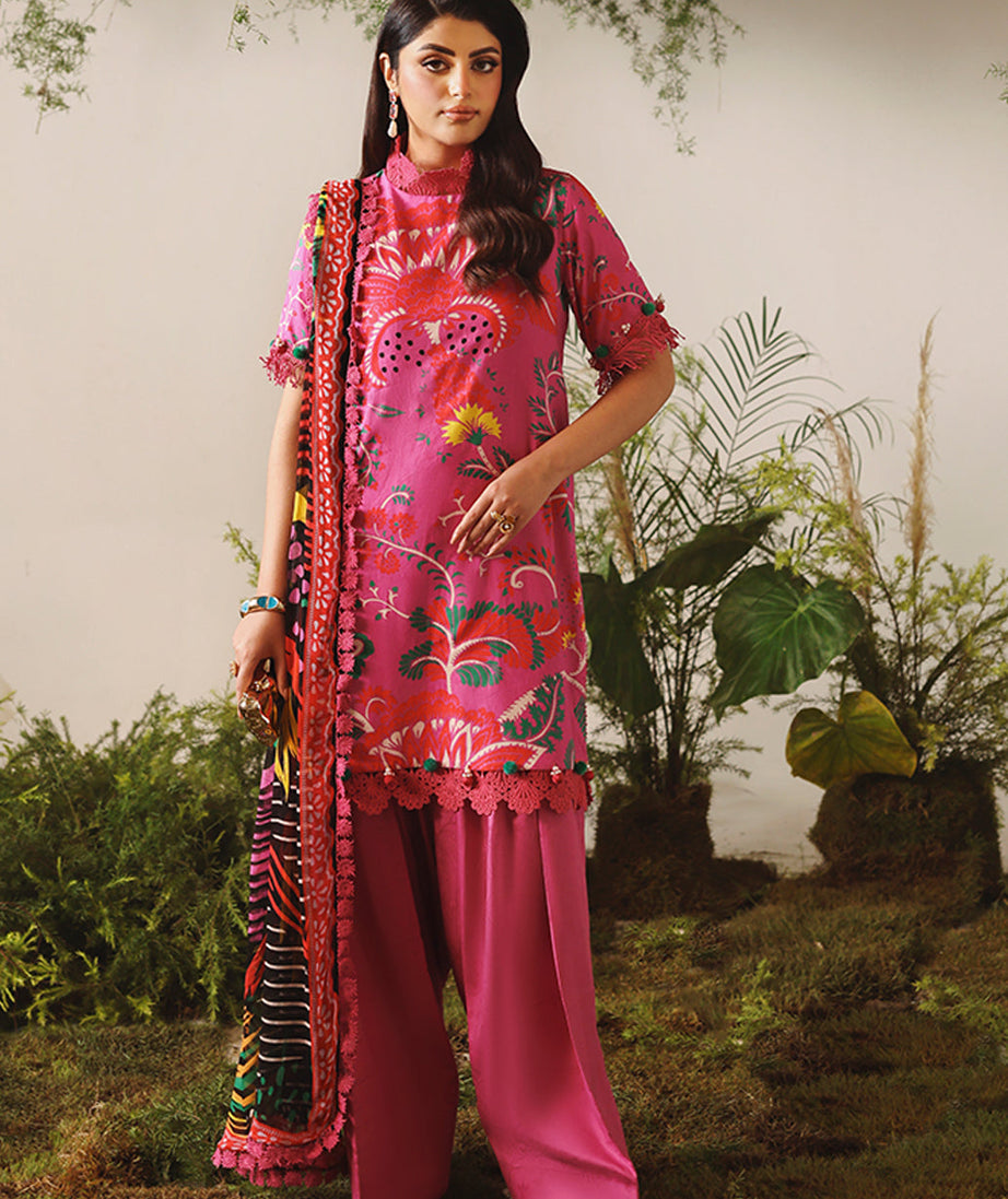 Naqsh Bloom & Vogue Jacquard`25 Deep Pink D#164