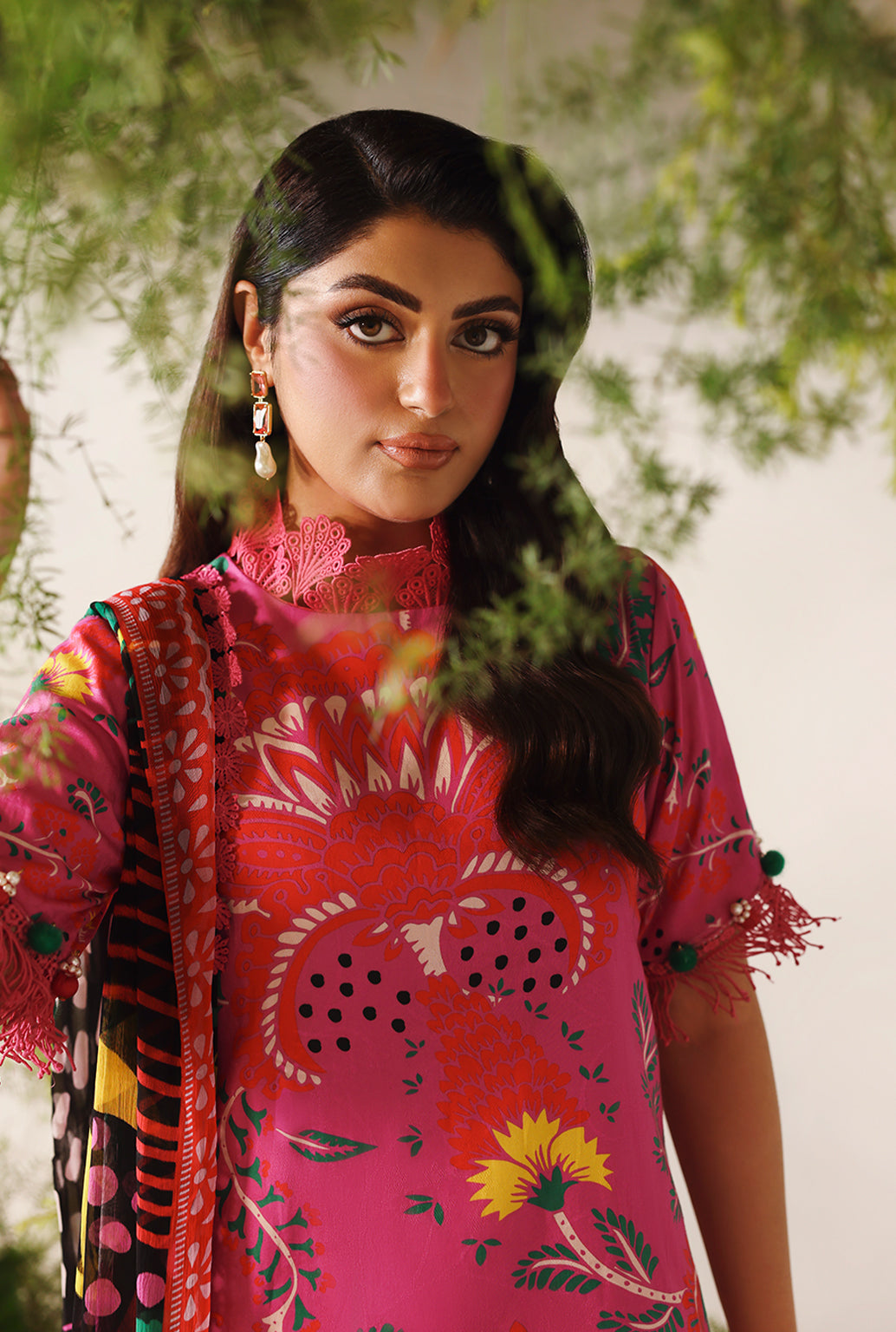 Naqsh Bloom & Vogue Jacquard`25 Deep Pink D#164