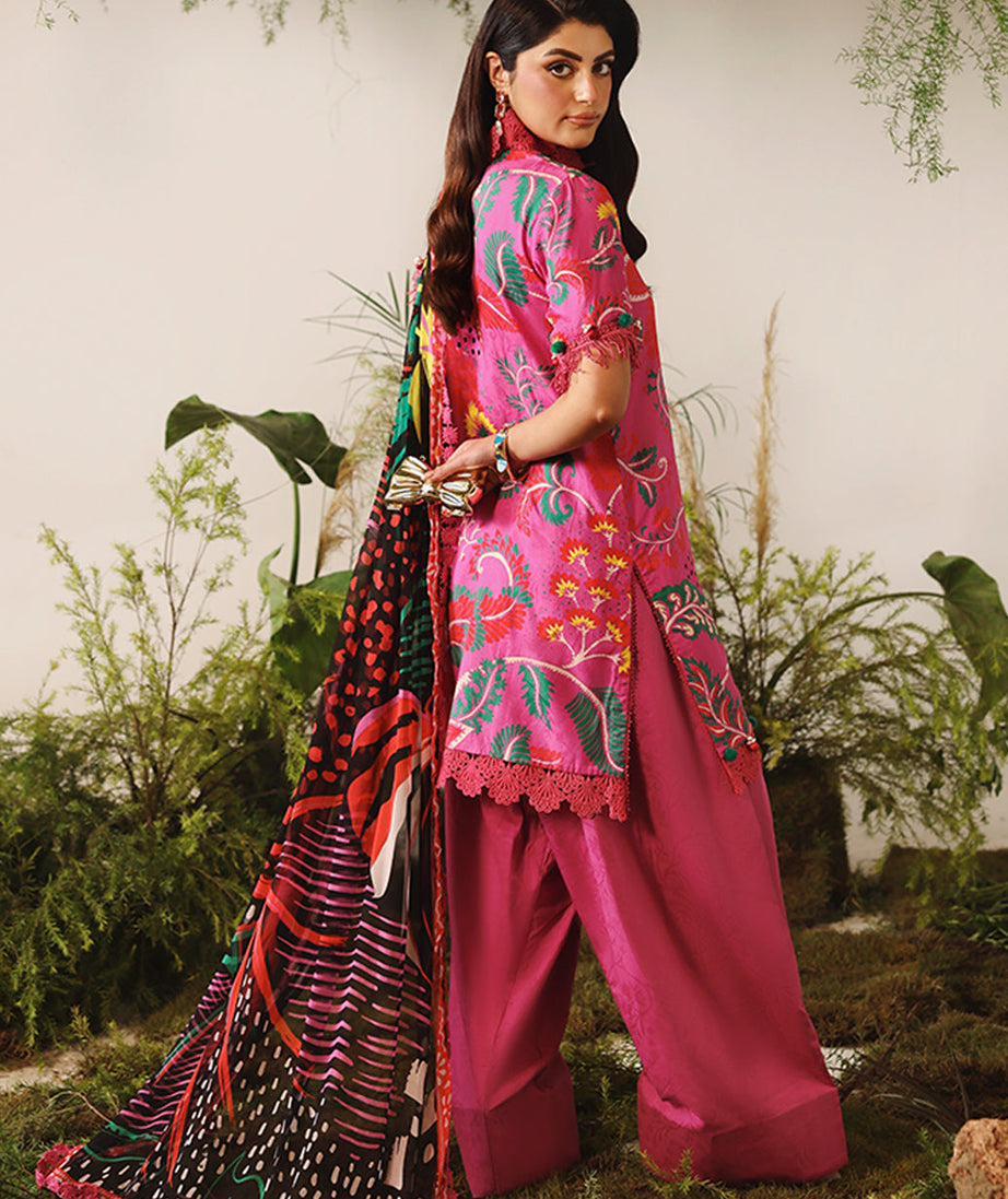 Naqsh Bloom & Vogue Jacquard`25 Deep Pink D#164