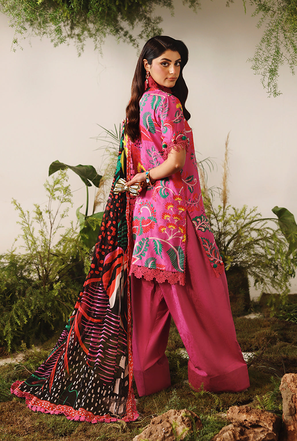 Naqsh Bloom & Vogue Jacquard`25 Deep Pink D#164