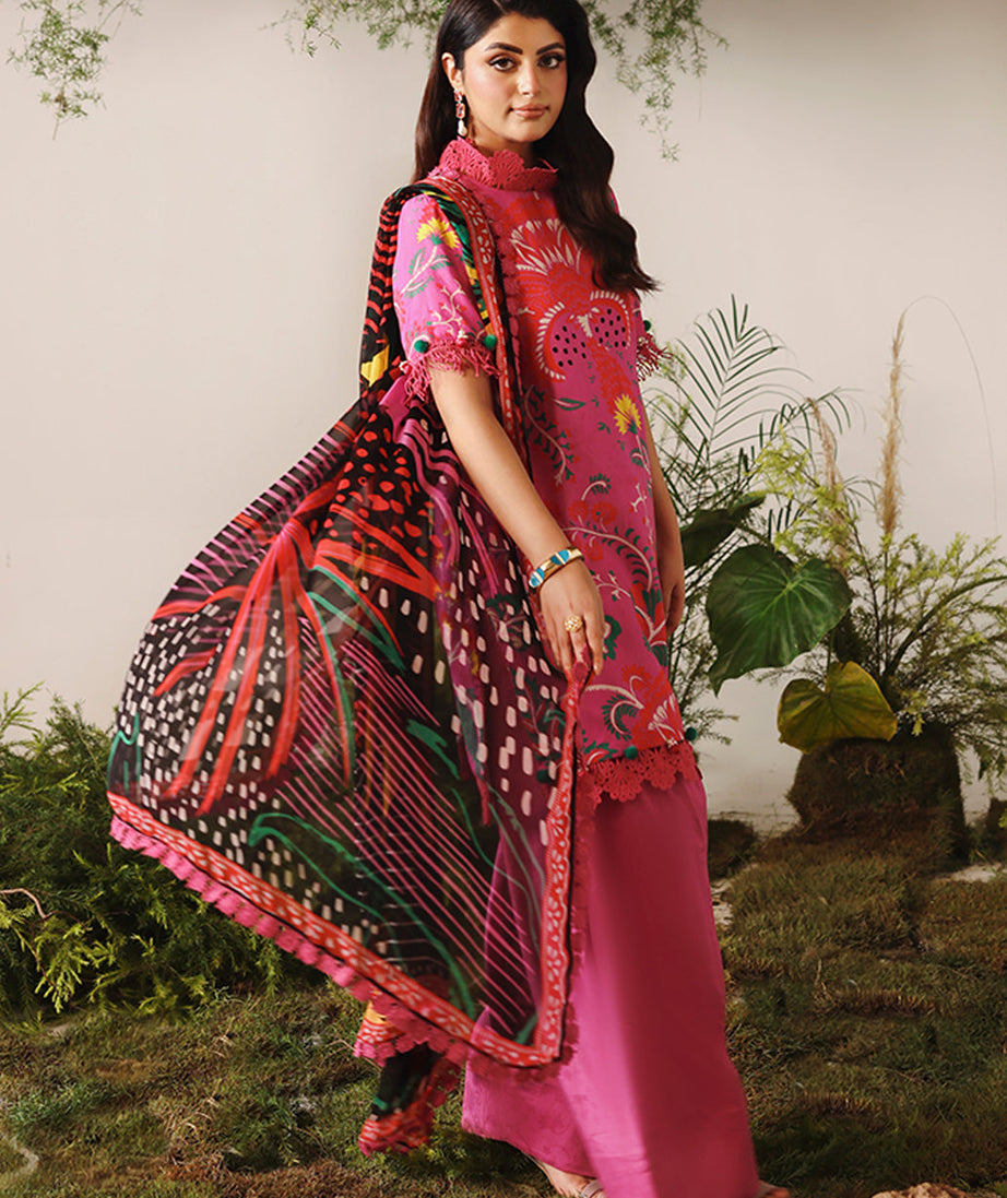 Naqsh Bloom & Vogue Jacquard`25 Deep Pink D#164