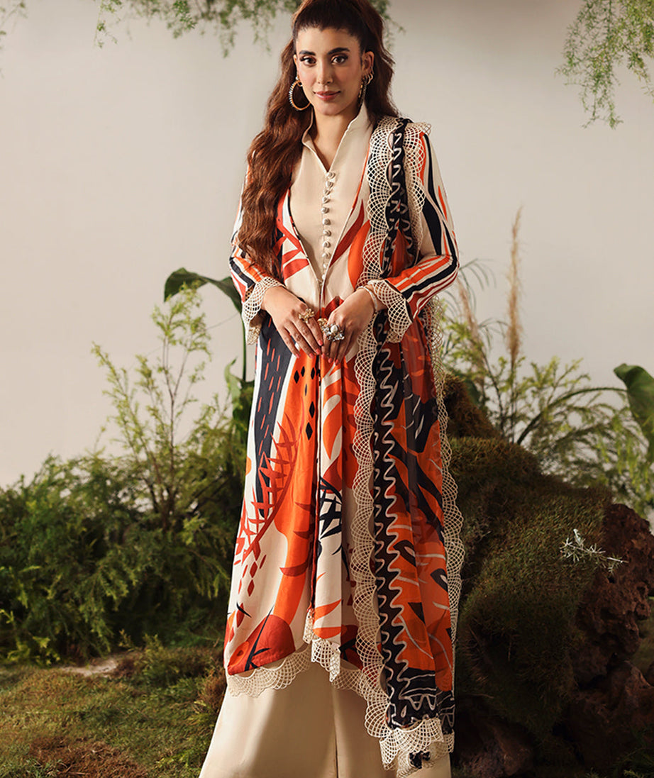 Naqsh Bloom & Vogue Jacquard`25 Apricot Orange D#154