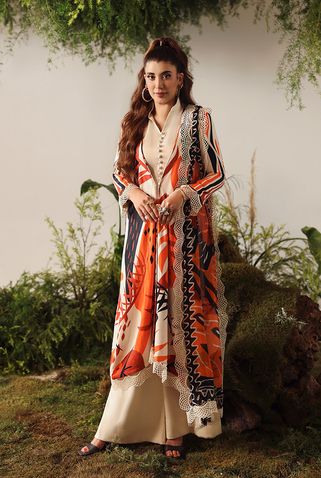 Naqsh Bloom & Vogue Jacquard`25 Apricot Orange D#154