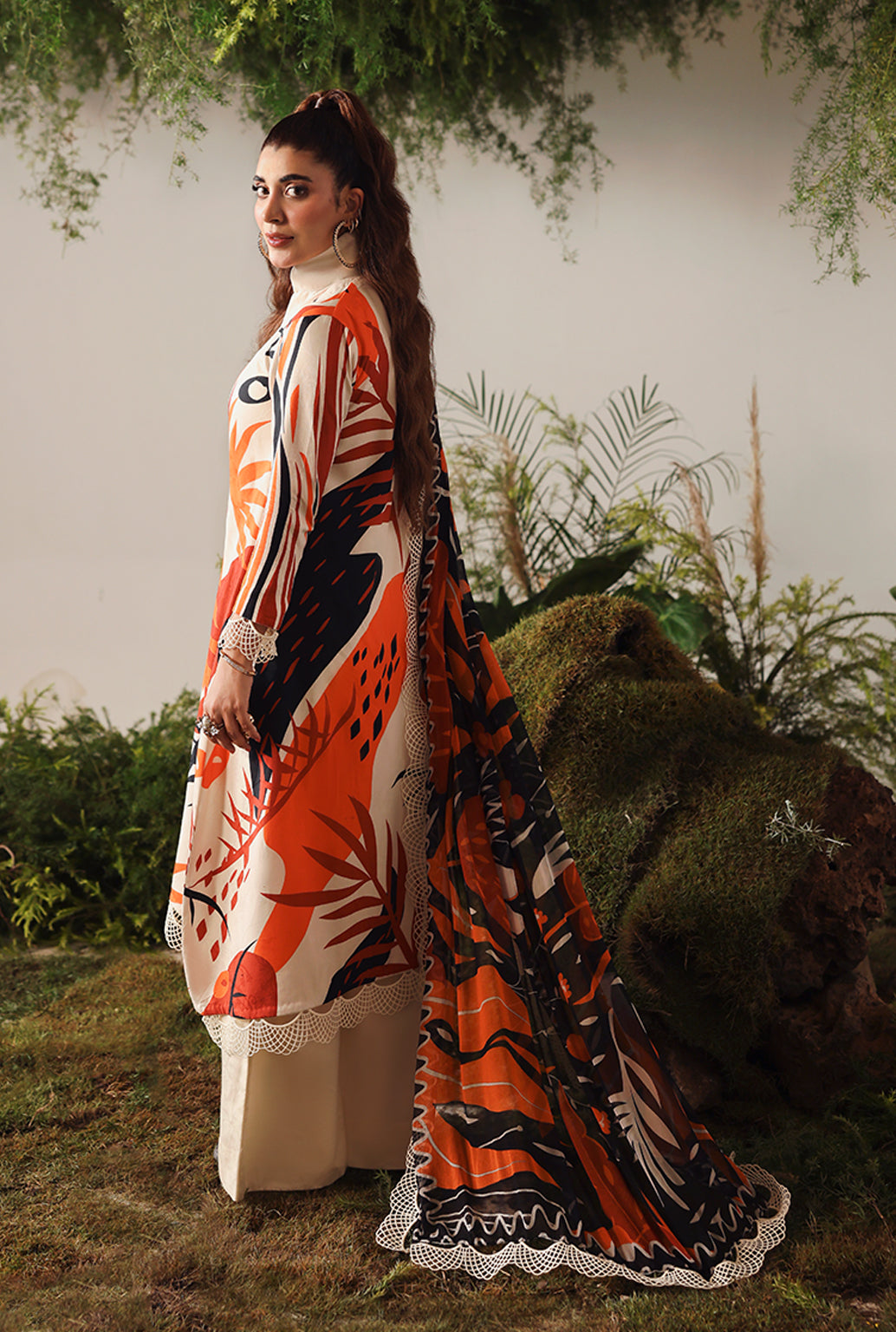 Naqsh Bloom & Vogue Jacquard`25 Apricot Orange D#154