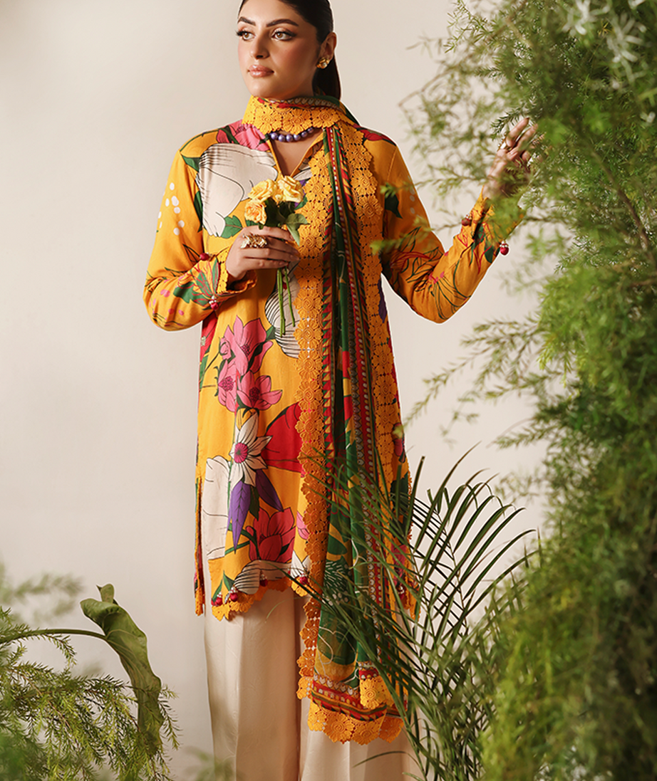 Naqsh Bloom & Vogue Jacquard`25 Cyber Yellow D#153