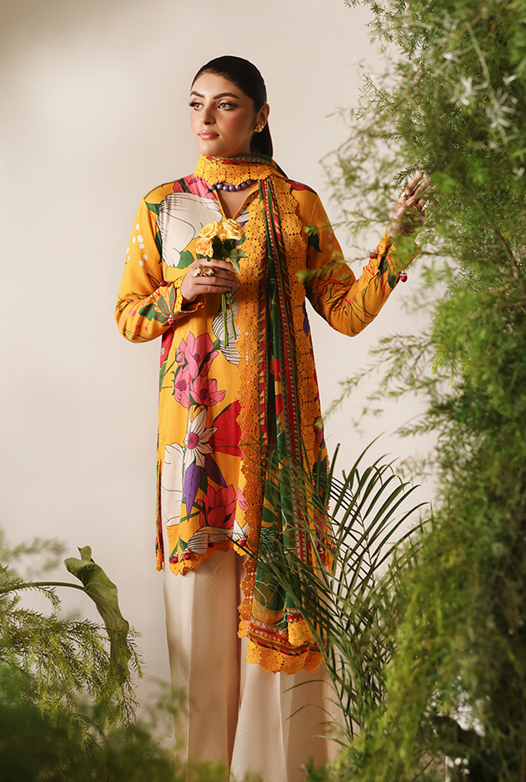 Naqsh Bloom & Vogue Jacquard`25 Cyber Yellow D#153