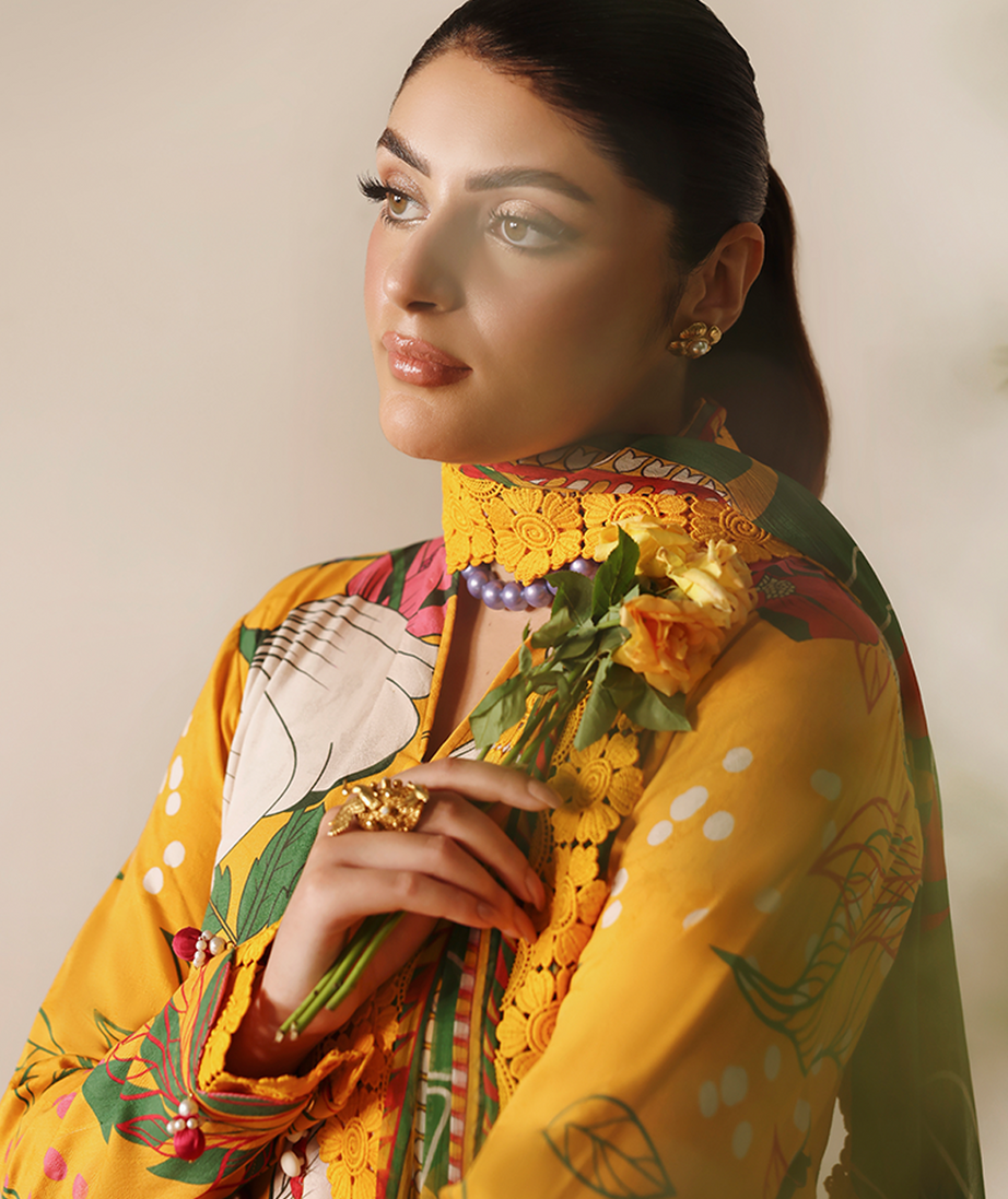 Naqsh Bloom & Vogue Jacquard`25 Cyber Yellow D#153