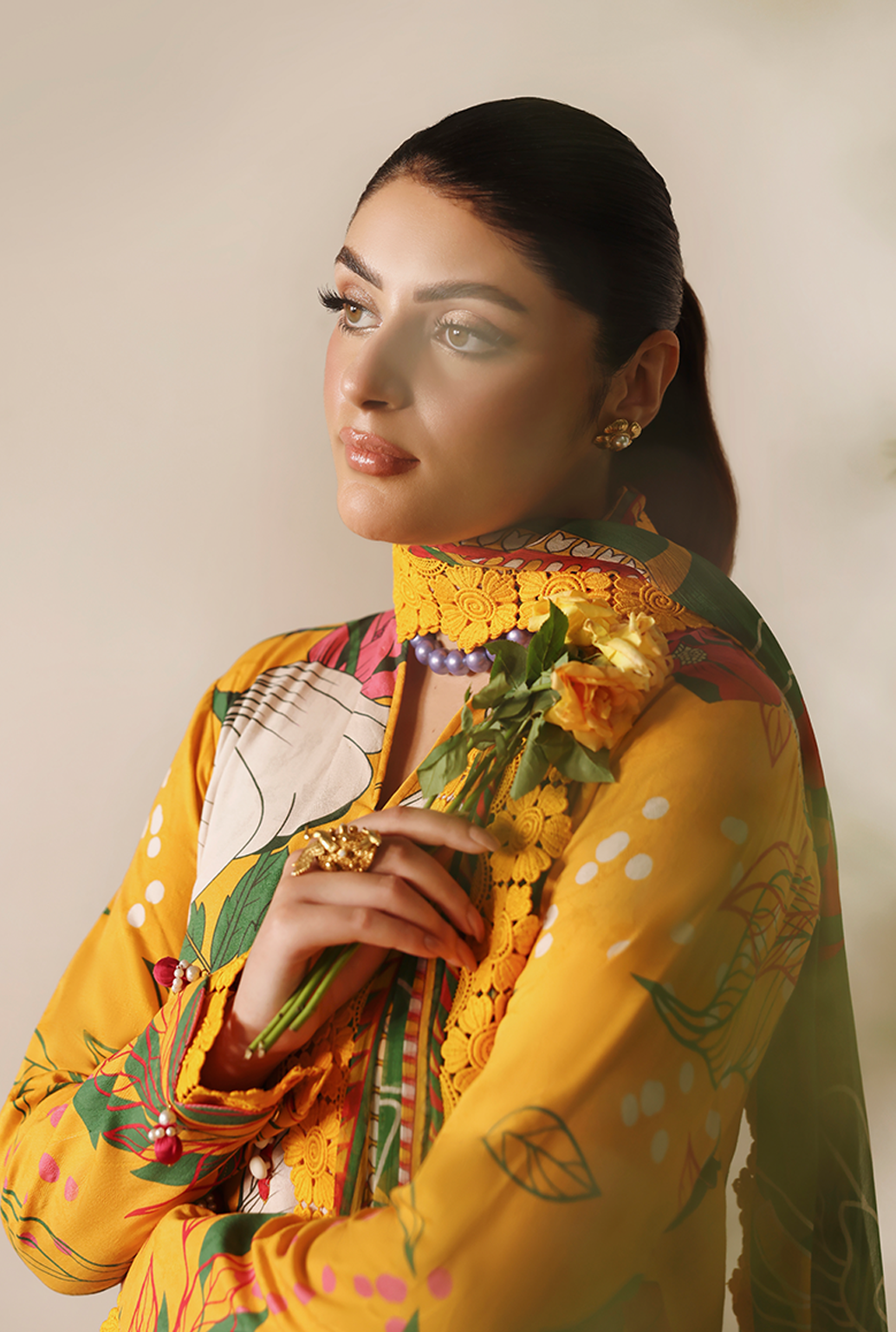 Naqsh Bloom & Vogue Jacquard`25 Cyber Yellow D#153