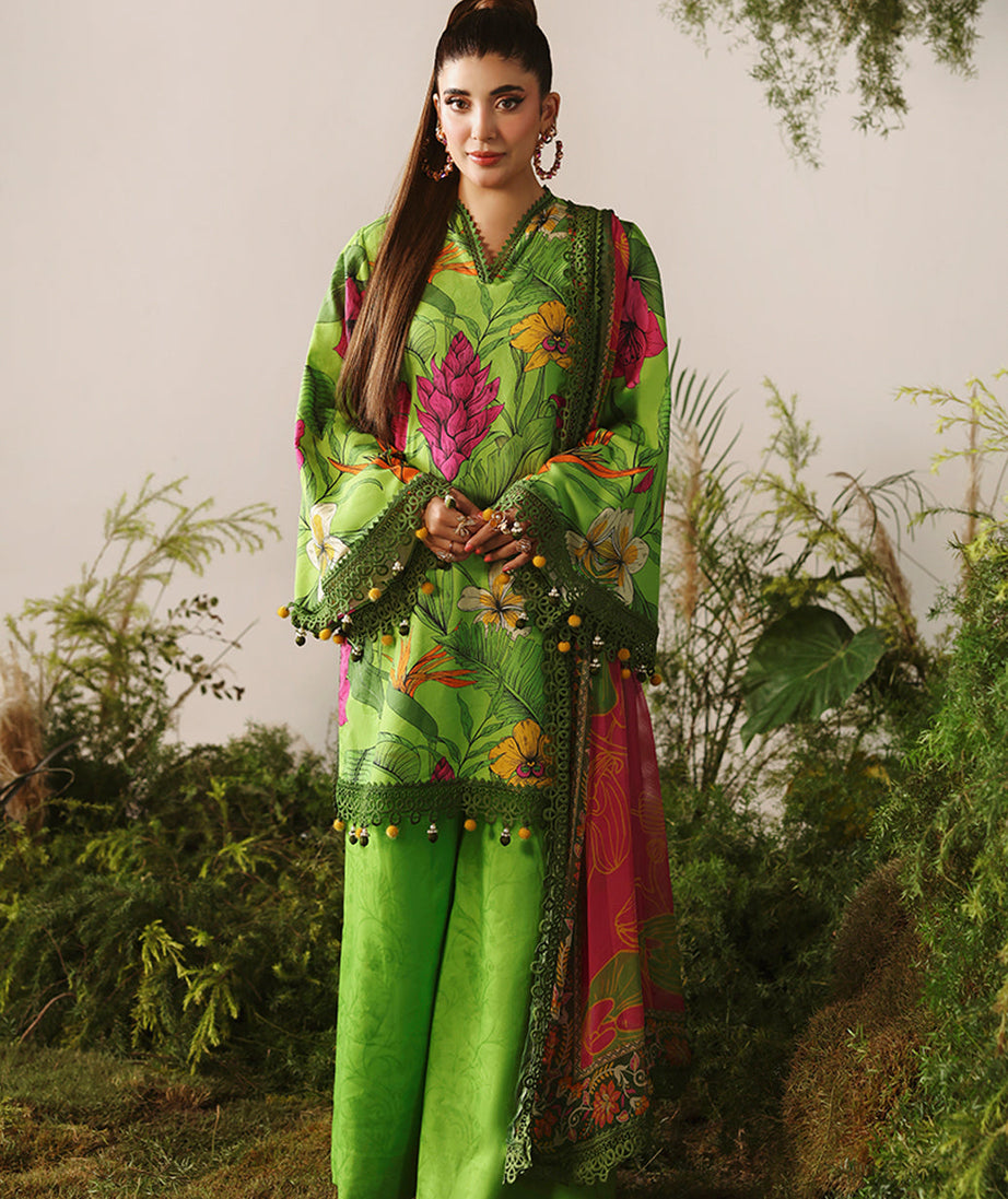 Naqsh Bloom & Vogue Jacquard`25 Parrot Green D#151