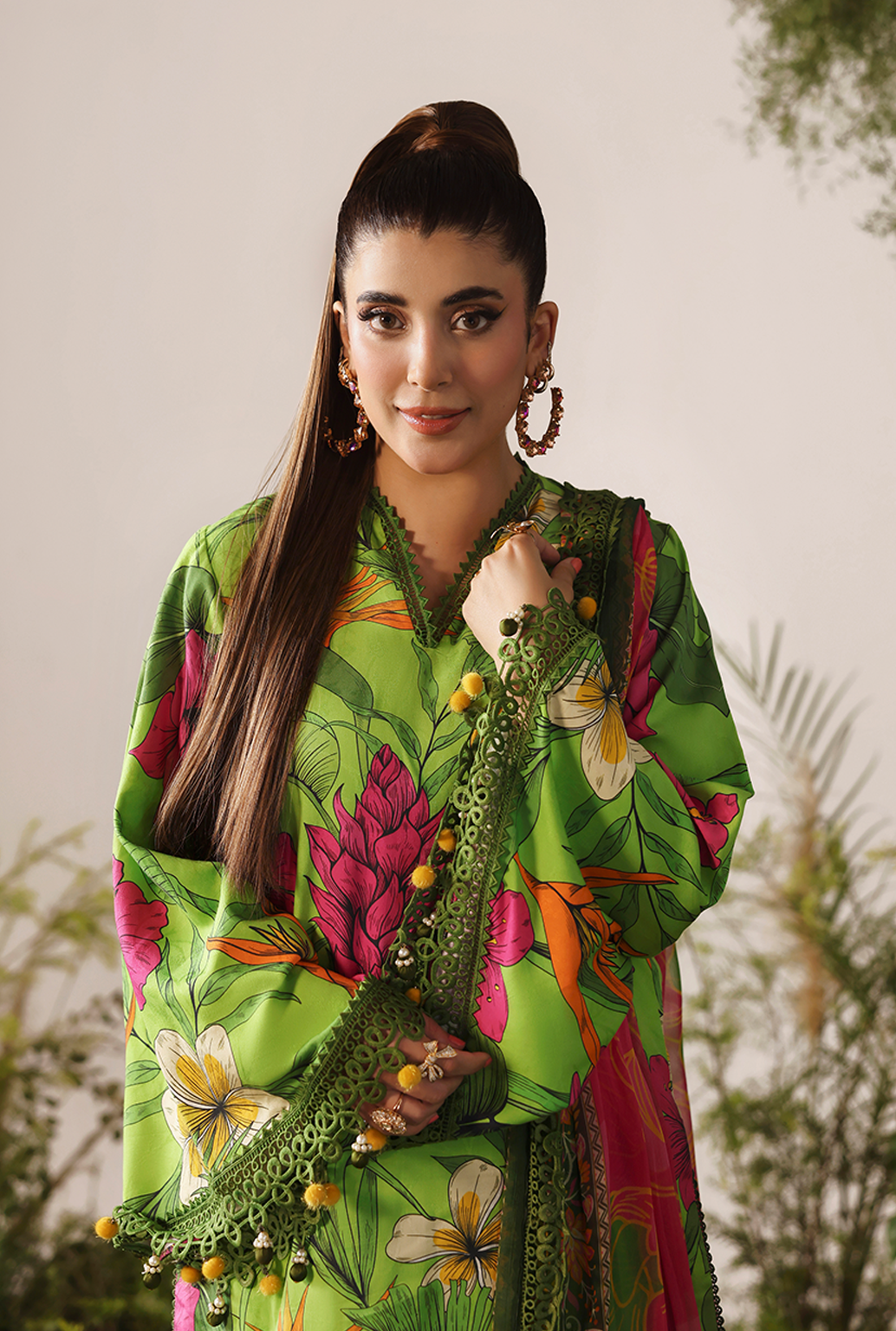 Naqsh Bloom & Vogue Jacquard`25 Parrot Green D#151