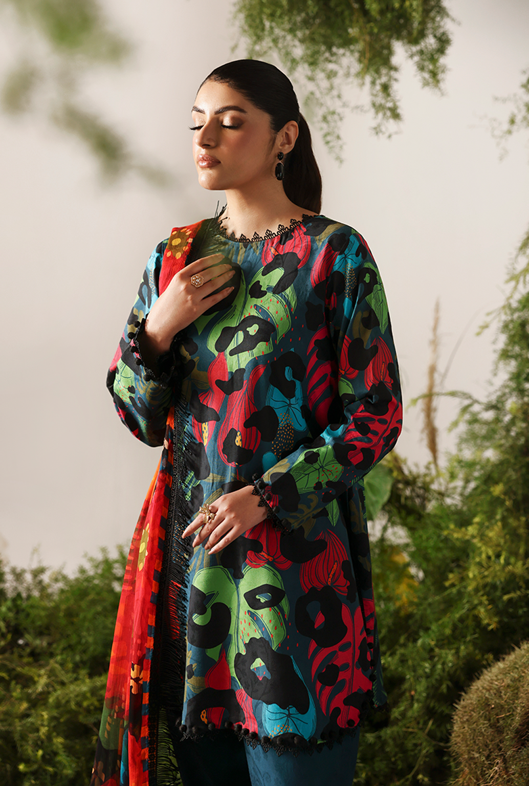 Naqsh Bloom & Vogue Jacquard`25 Nightfall Teal D#155