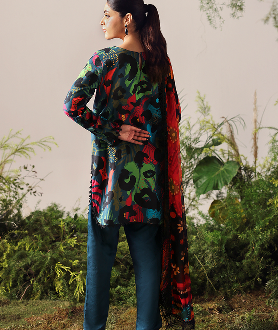 Naqsh Bloom & Vogue Jacquard`25 Nightfall Teal D#155