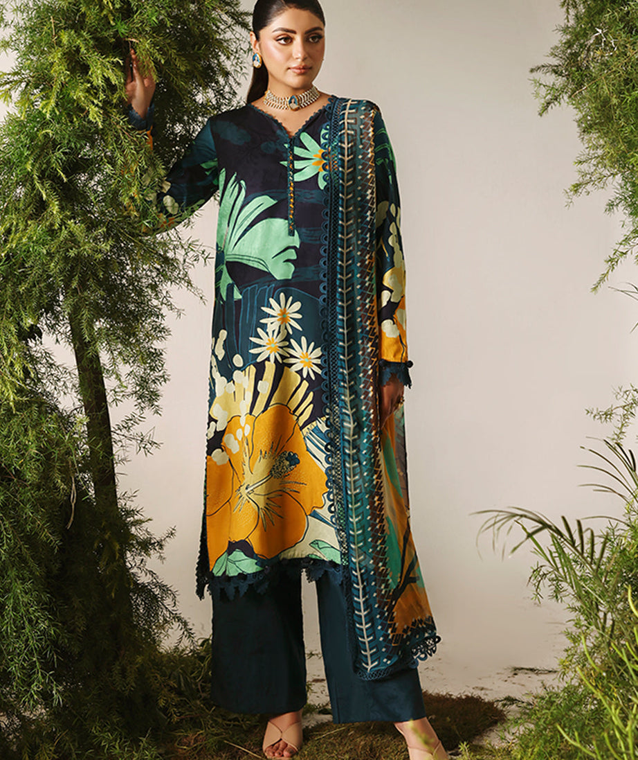 Naqsh Bloom & Vogue Jacquard`25 Ocean Blue D#159