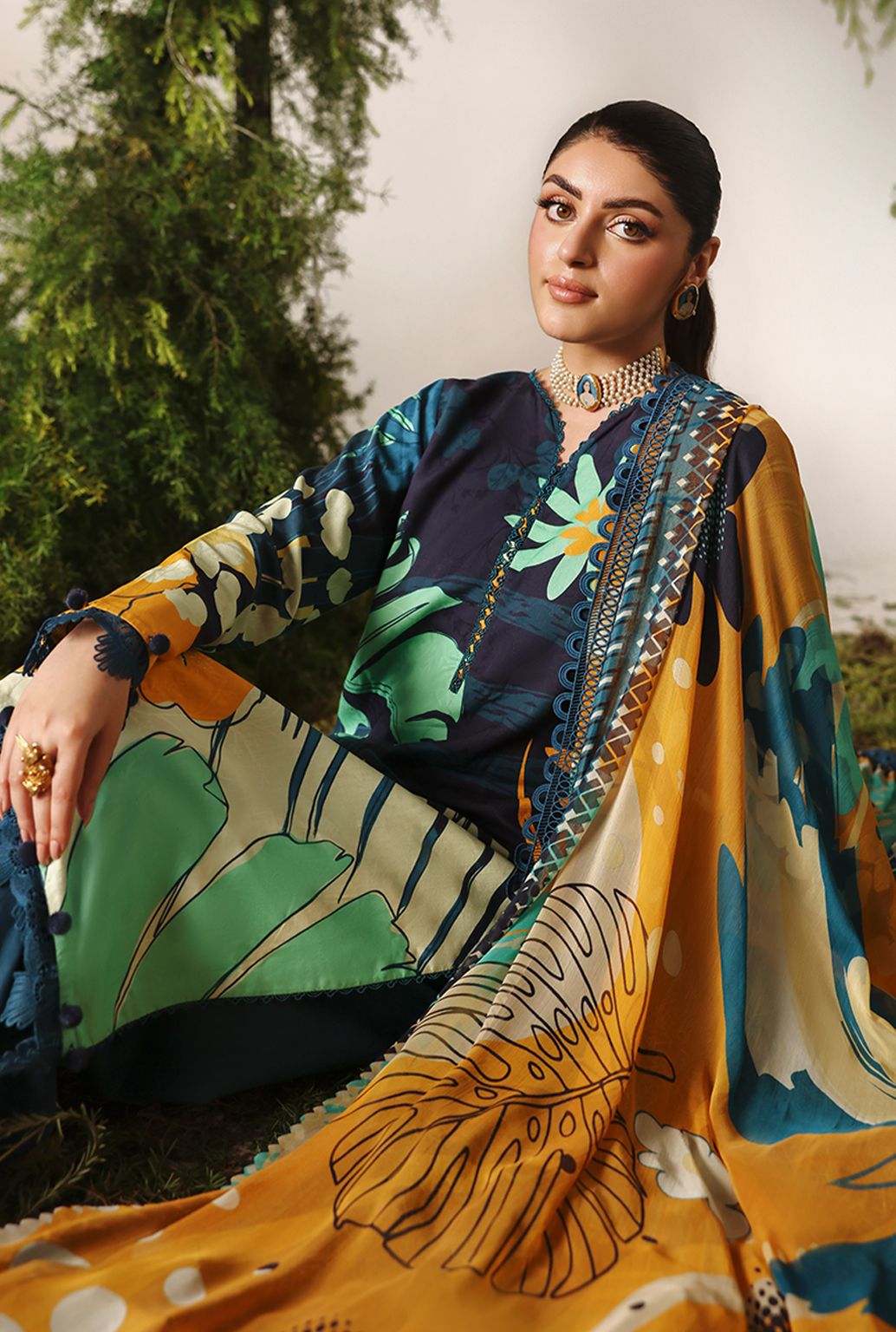 Naqsh Bloom & Vogue Jacquard`25 Ocean Blue D#159