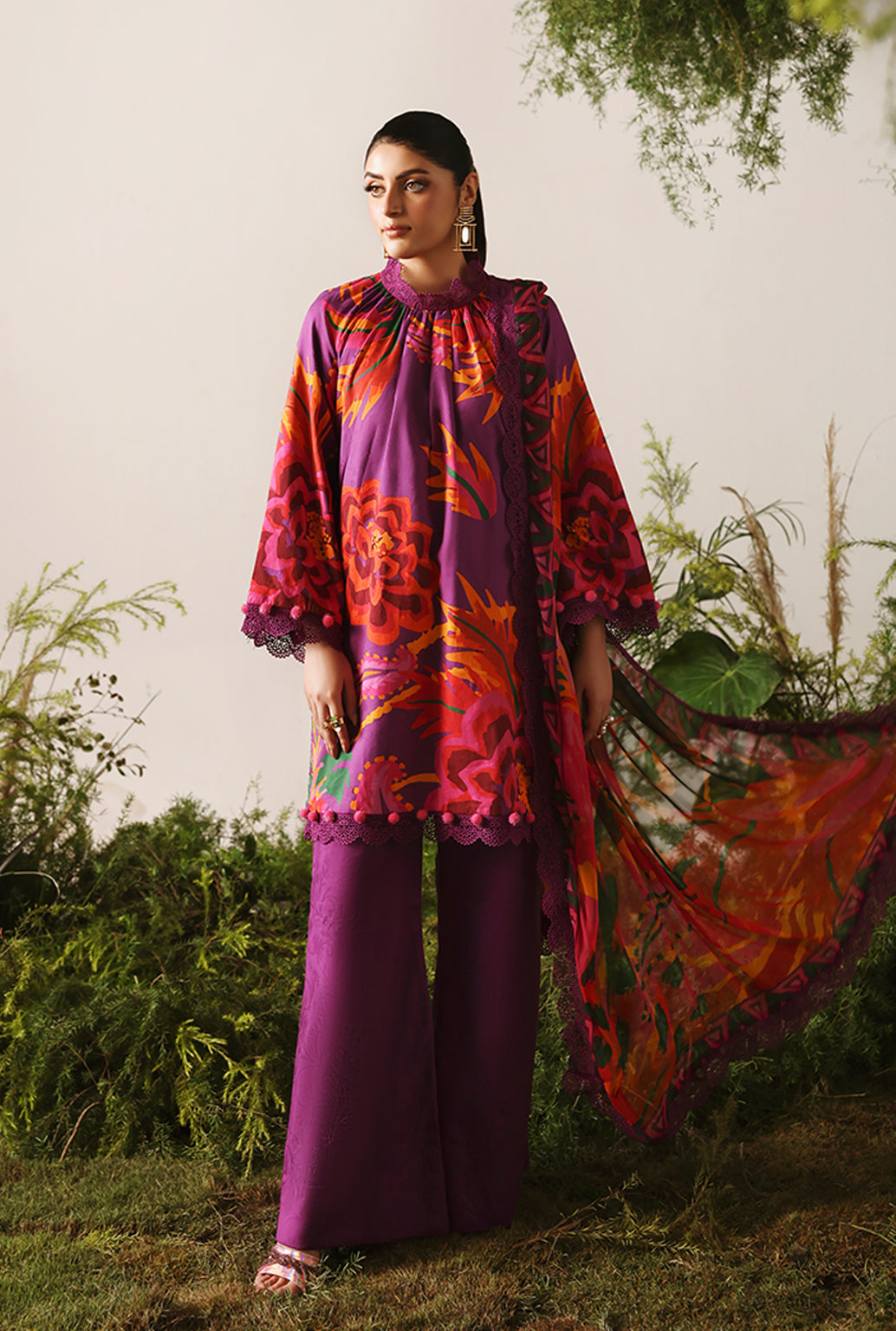 Naqsh Bloom & Vogue Jacquard`25 Jam Purple D#165