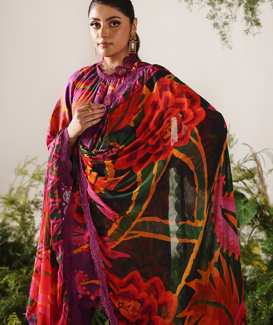 Naqsh Bloom & Vogue Jacquard`25 Jam Purple D#165