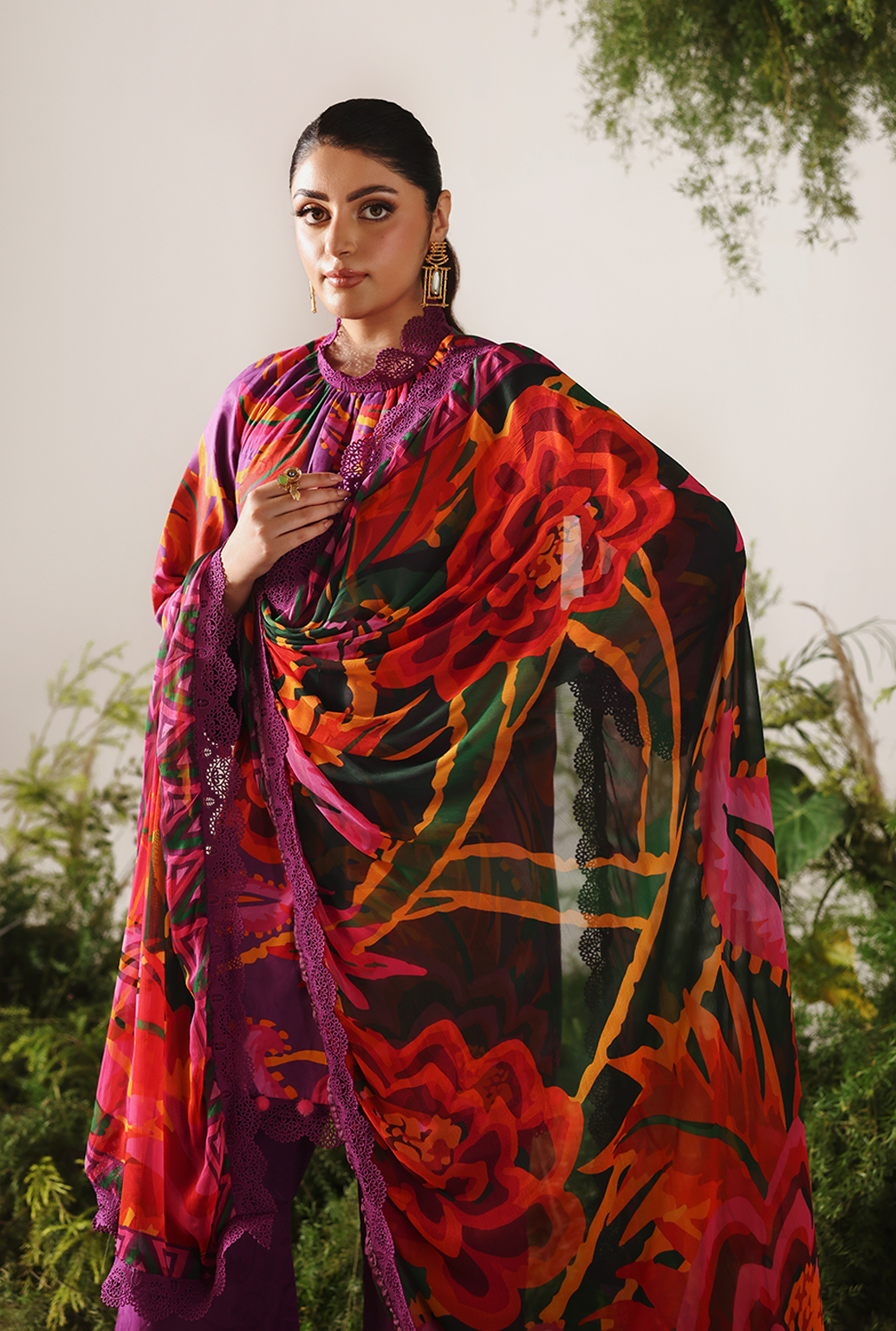 Naqsh Bloom & Vogue Jacquard`25 Jam Purple D#165