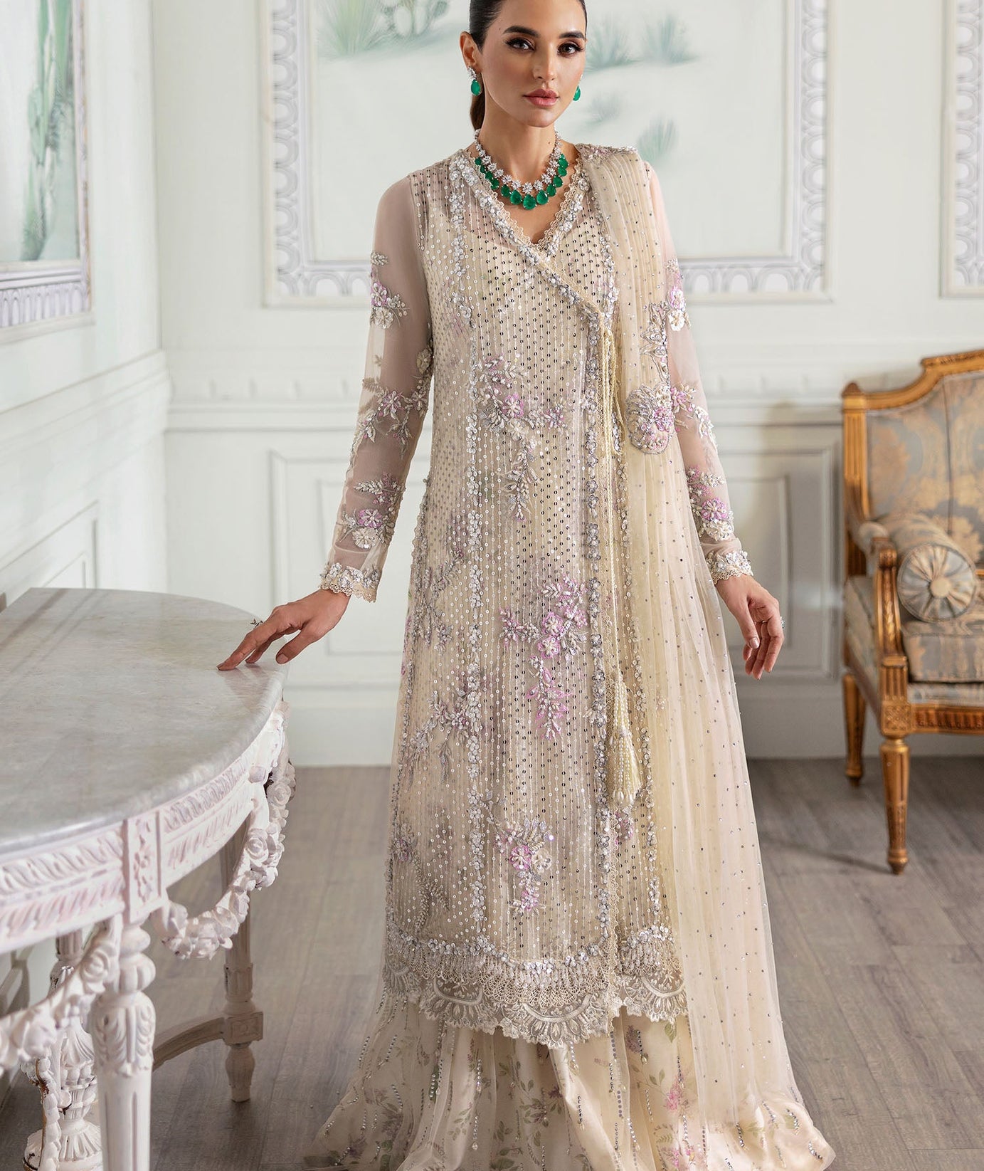 CRIMSON X SAIRA SHAKIRA UNSTITCHED WEDDING '24 D#04 (A Swarovski Affair)