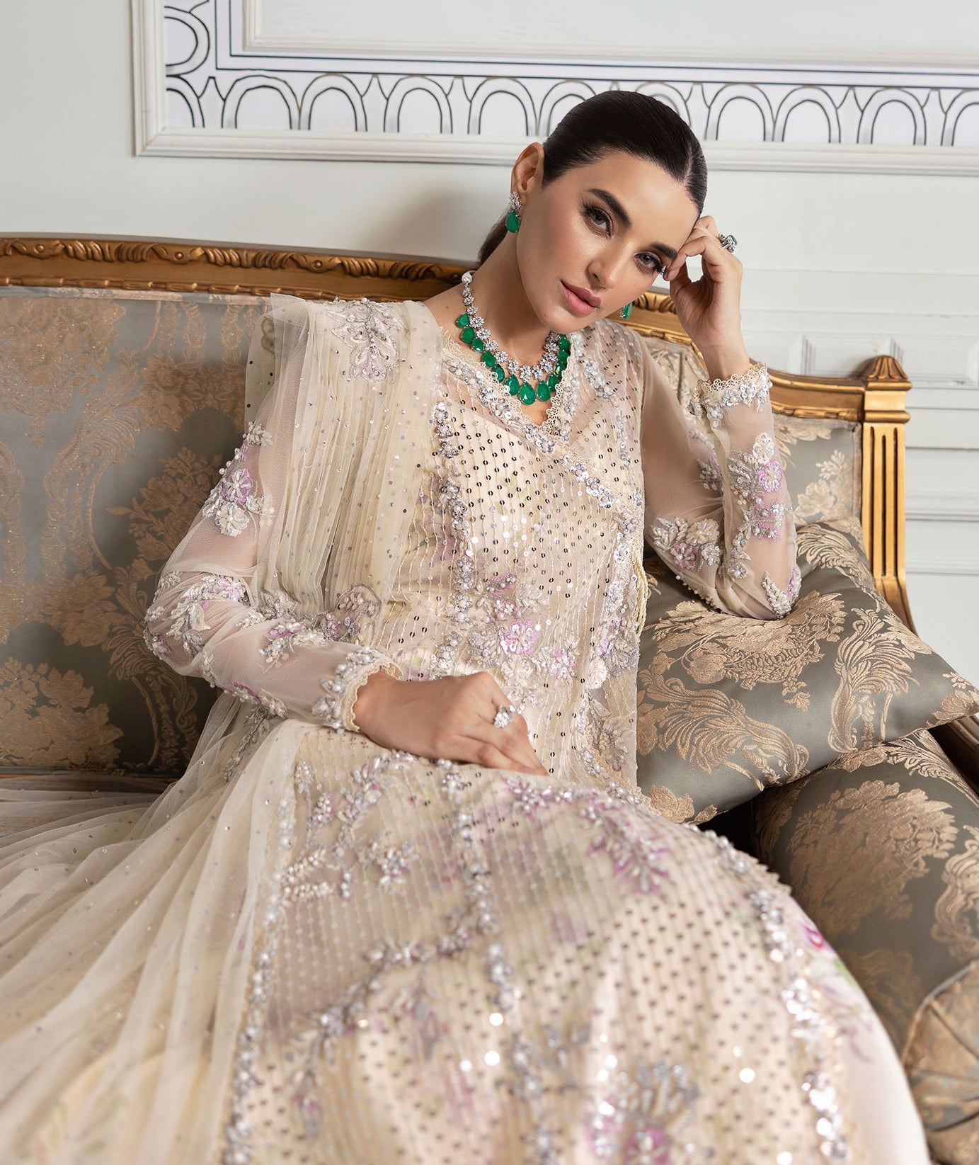 CRIMSON X SAIRA SHAKIRA UNSTITCHED WEDDING '24 D#04 (A Swarovski Affair)